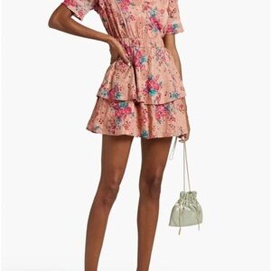Walter Baker Pink Mini Sundress with Puff Sleeves